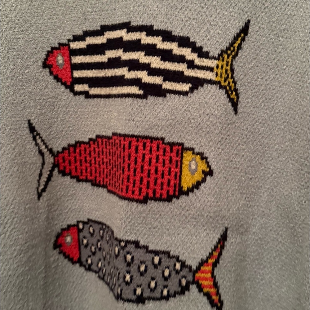 Fish Pattern Crewneck Sweater - Picture 3 of 5
